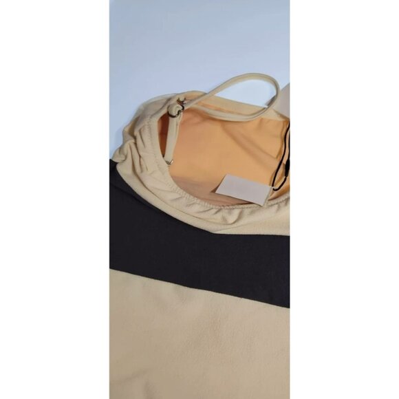 SAME Los Angeles One Piece Swimsuit Womens Color Suede Cream/Black Size Large - Picture 4 of 9